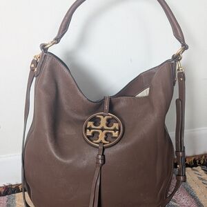 Tory Burch Brown Leather Hobo Bag